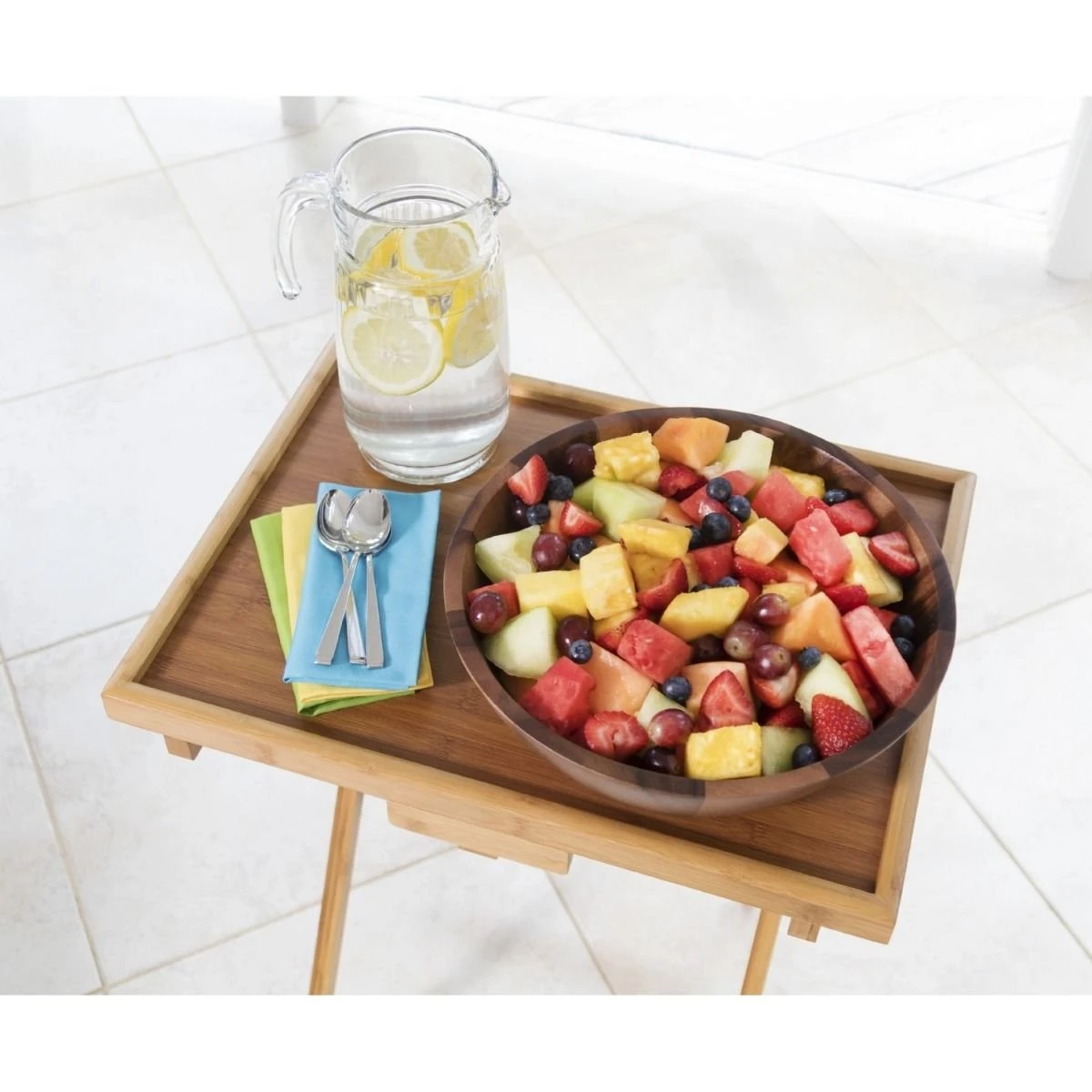 Lipper International Lipped Snack Tables | Bamboo - Image 5