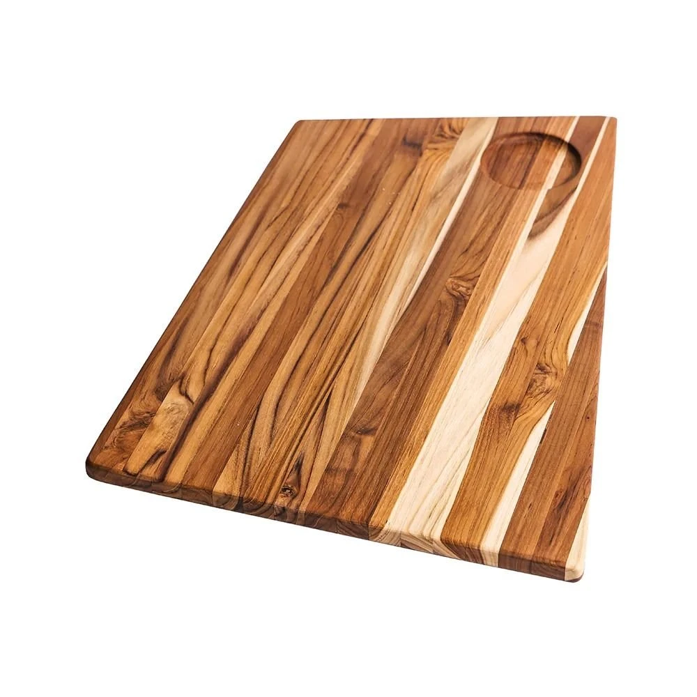 TeakHaus Trapeze Edge Grain Cutting/Serving Board | 19" X 12.5" X .55" - Image 2