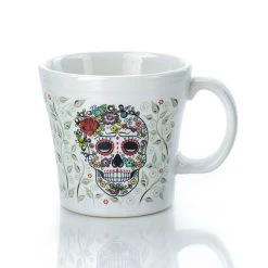 Fiesta® 15oz Tapered Mug | Sugar Skull And Vine (White)