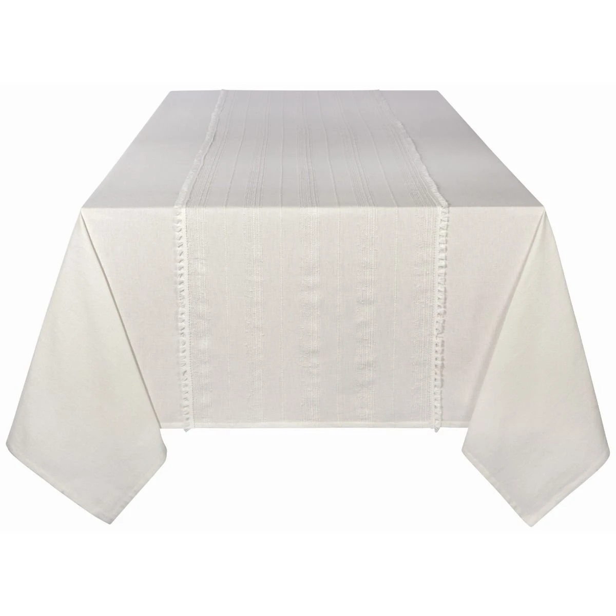 Danica Brands Danica Heirloom 60" X 90" Woven Tablecloth With Tassels | Blanca