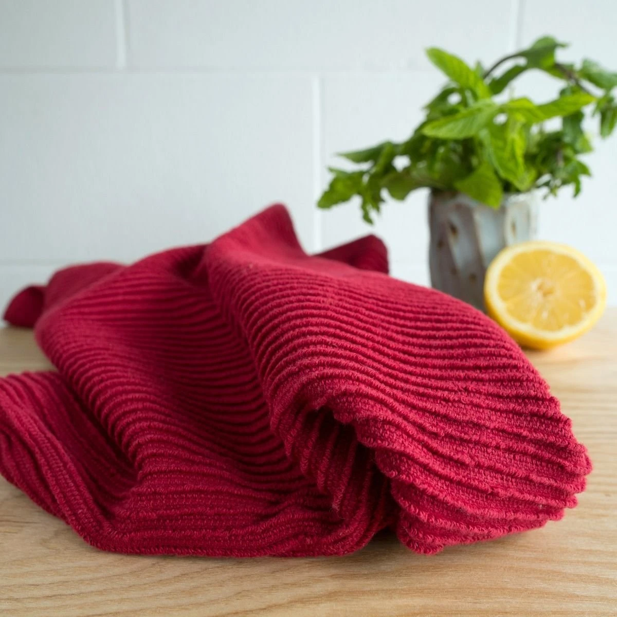 Danica Brands Now Designs By Danica Ripple Dishtowel | Carmine - Image 2