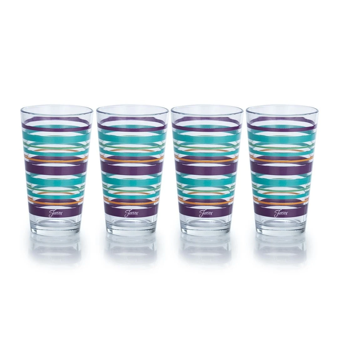 Fiesta® 16oz Tapered Cooler Glassware (Set Of 4) | Desert Stripes