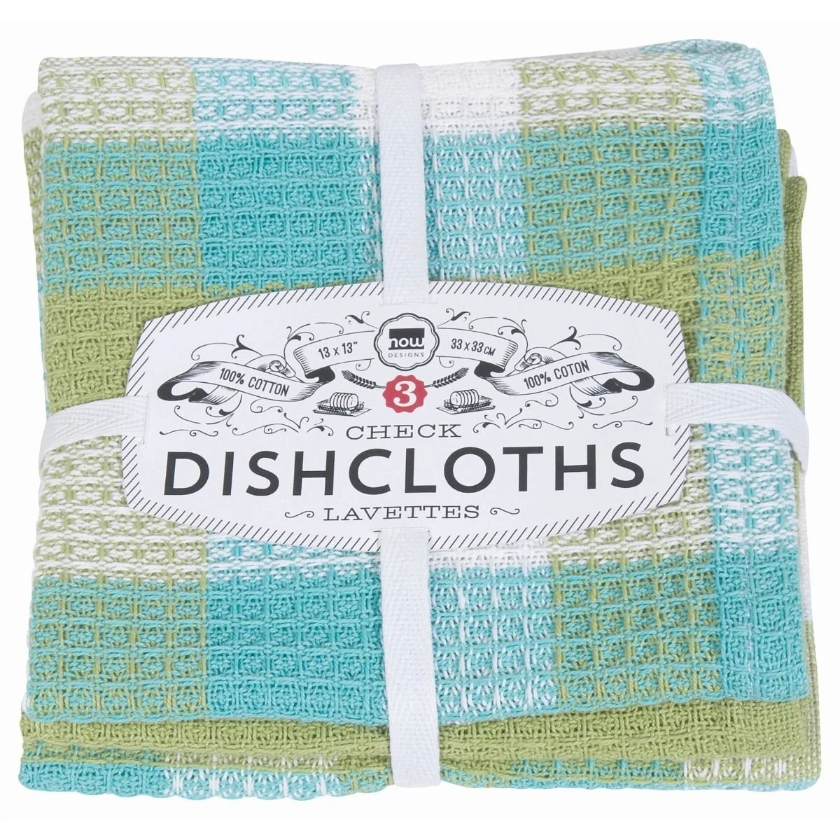 Danica Brands Now Designs By Danica Check Dishcloths (Set Of 3) | Leaf