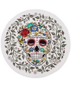 Fiesta® Round Placemat | Sugar Skull And Vine (White)