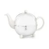 Bredemeijer 17oz Ceramic Teapot | White & Stainless Steel