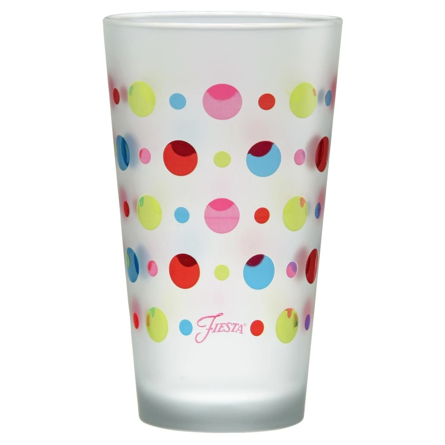 Fiesta® 16oz Cooler Glassware (Set Of 4) | Frosted Multi-Color Dots - Image 2
