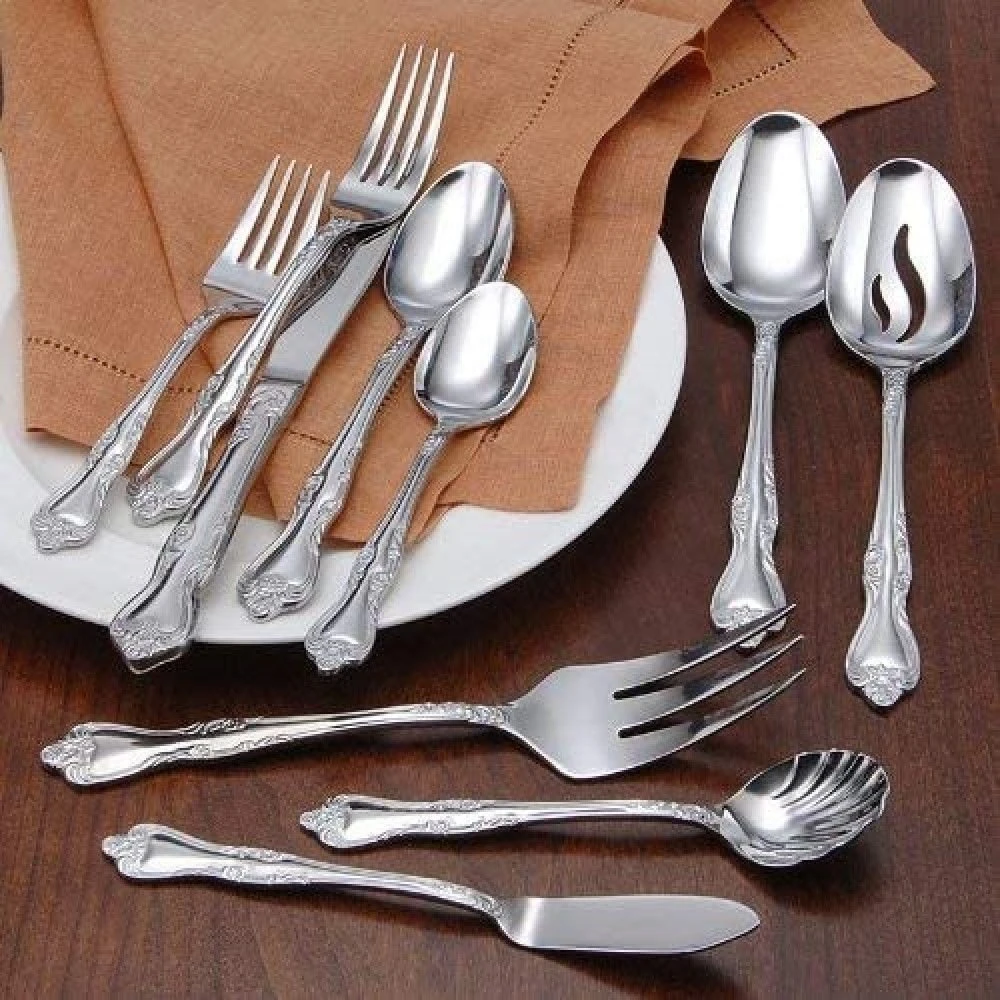 Oneida 18/0 Stainless Steel 45-Piece Flatware Set | Azalea - Image 3