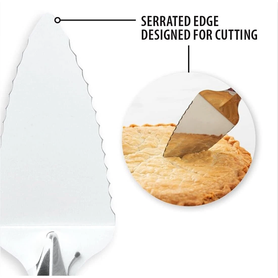 Rada Cutlery Serrated Pie Server | Silver - Image 4
