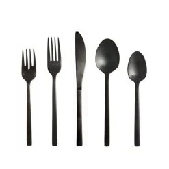 Fortessa Arezzo 5pc Flatware Place Setting - Brushed Black