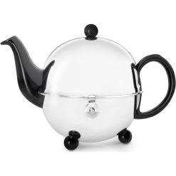 Bredemeijer 30oz Ceramic Teapot | Black & Stainless Steel