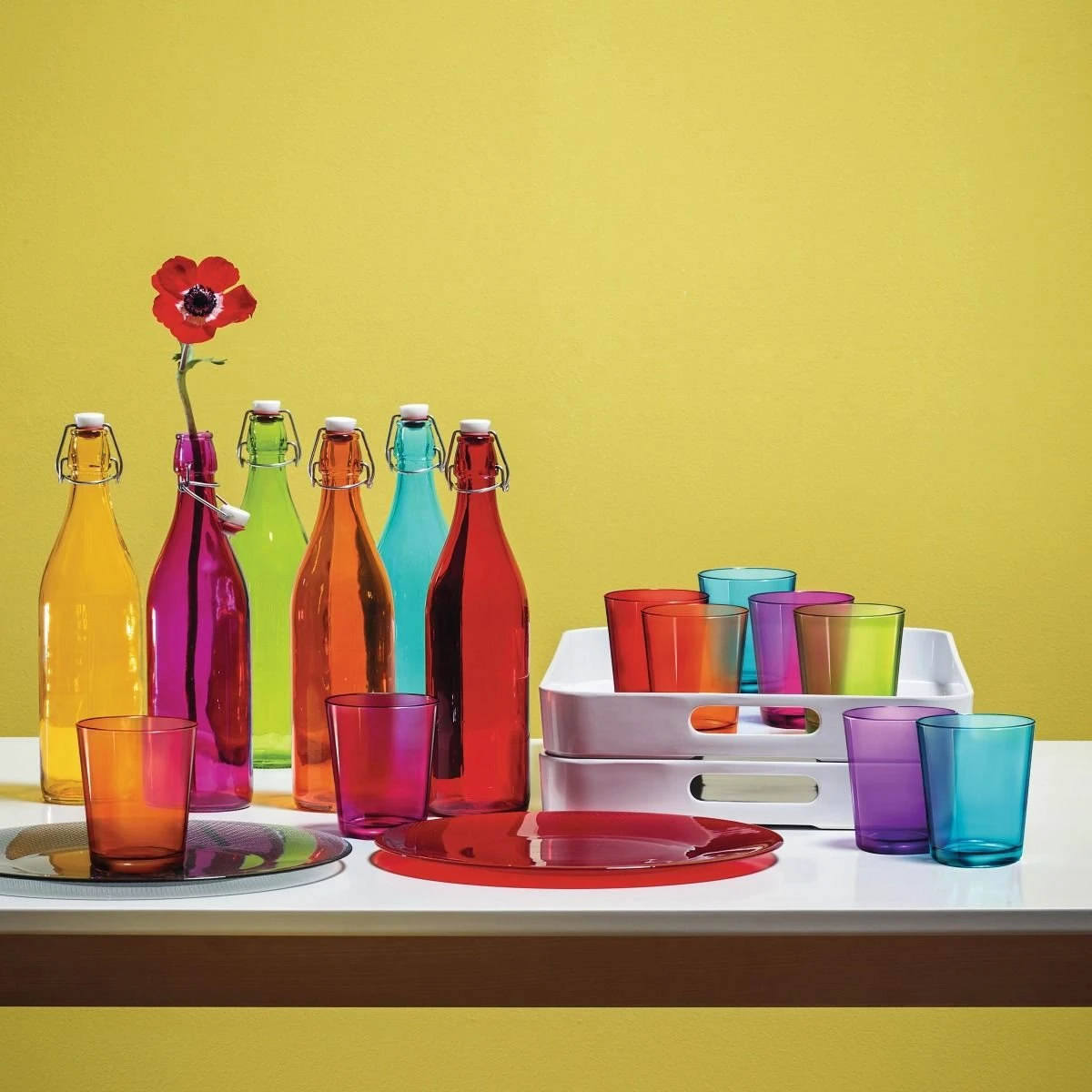 Bormioli Rocco 33.75oz Swing Top Giara Glass Bottle | Red - Image 2