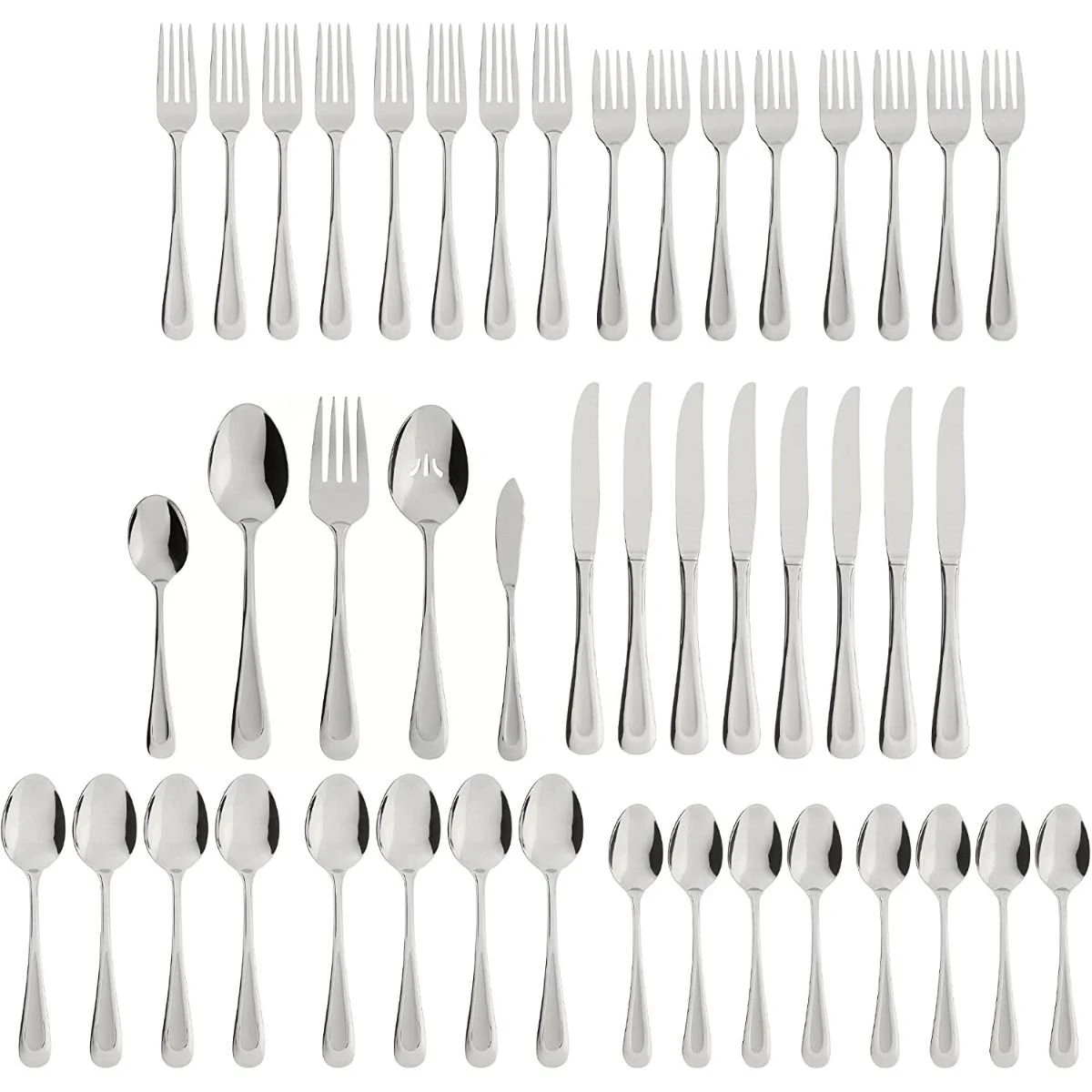 Oneida Brushed Satin Stainless Steel 45-Piece Flatware Set | Sand Dune - Image 2