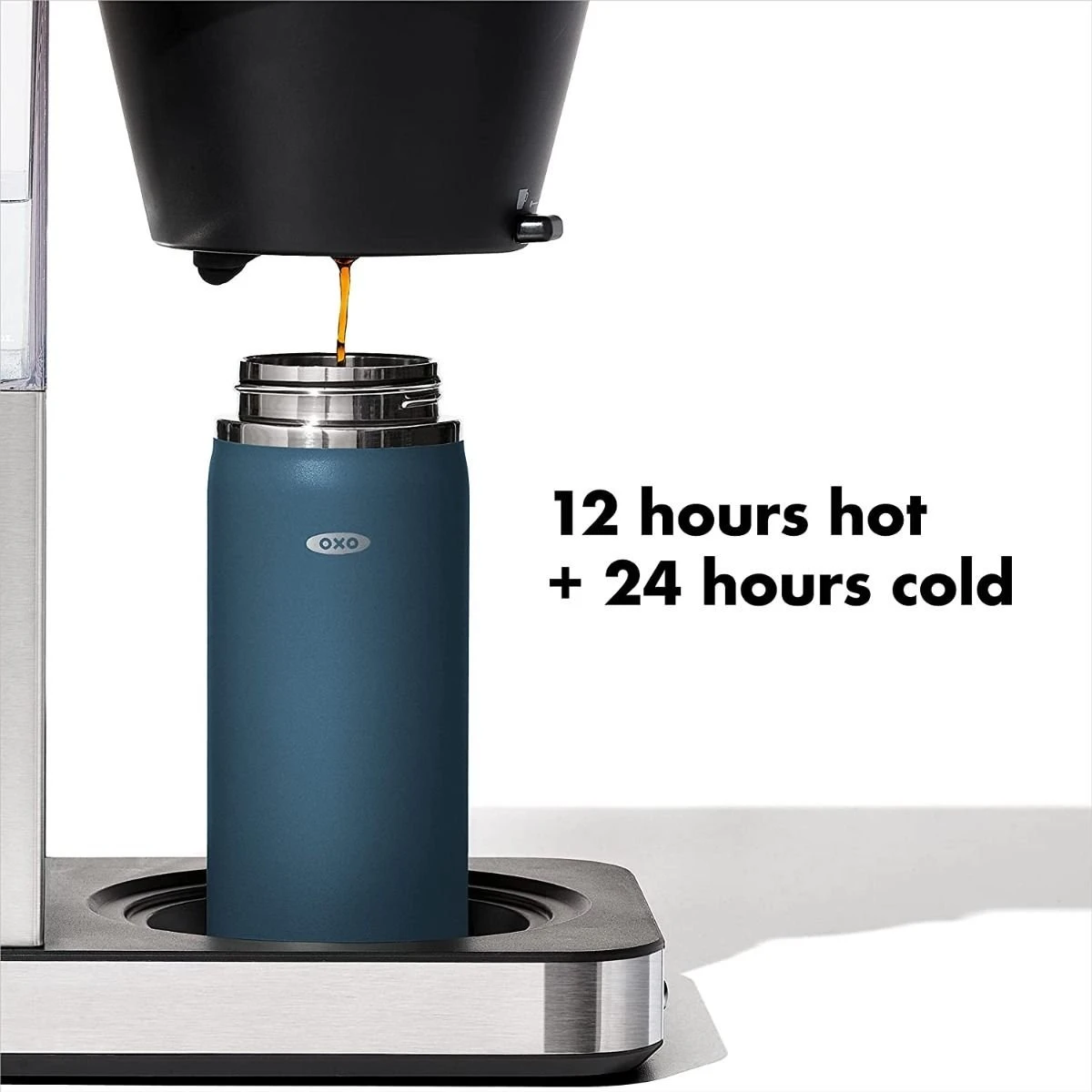 OXO Good Grips 16oz Thermal Mug Water Bottle | Dark Cobalt - Image 3