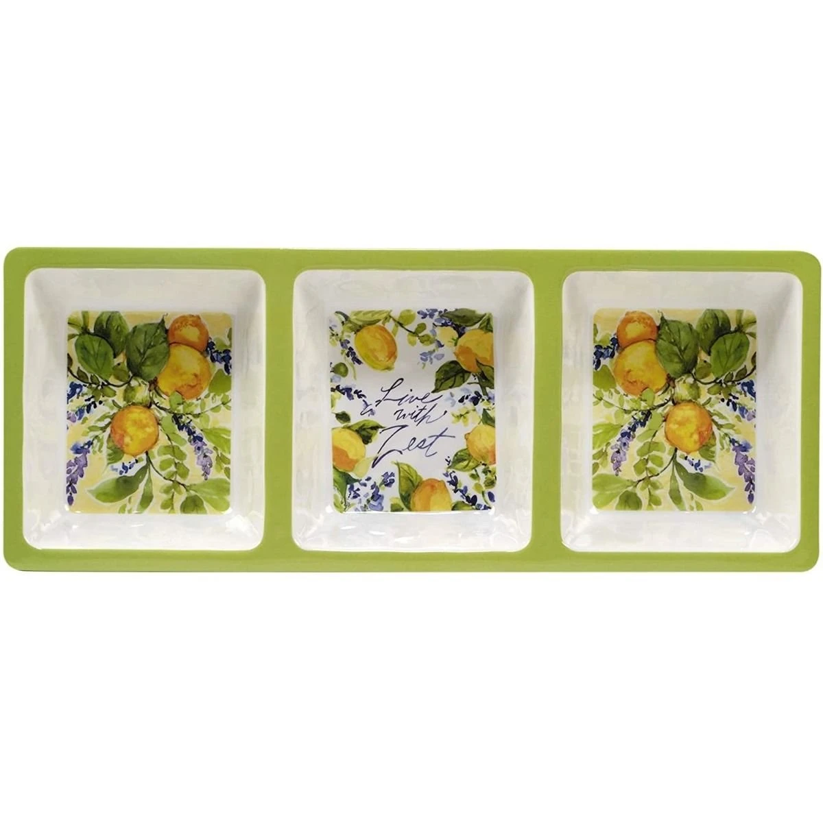 Certified International 3-Piece Melamine Hostess Set | Lemon Zest - Image 3