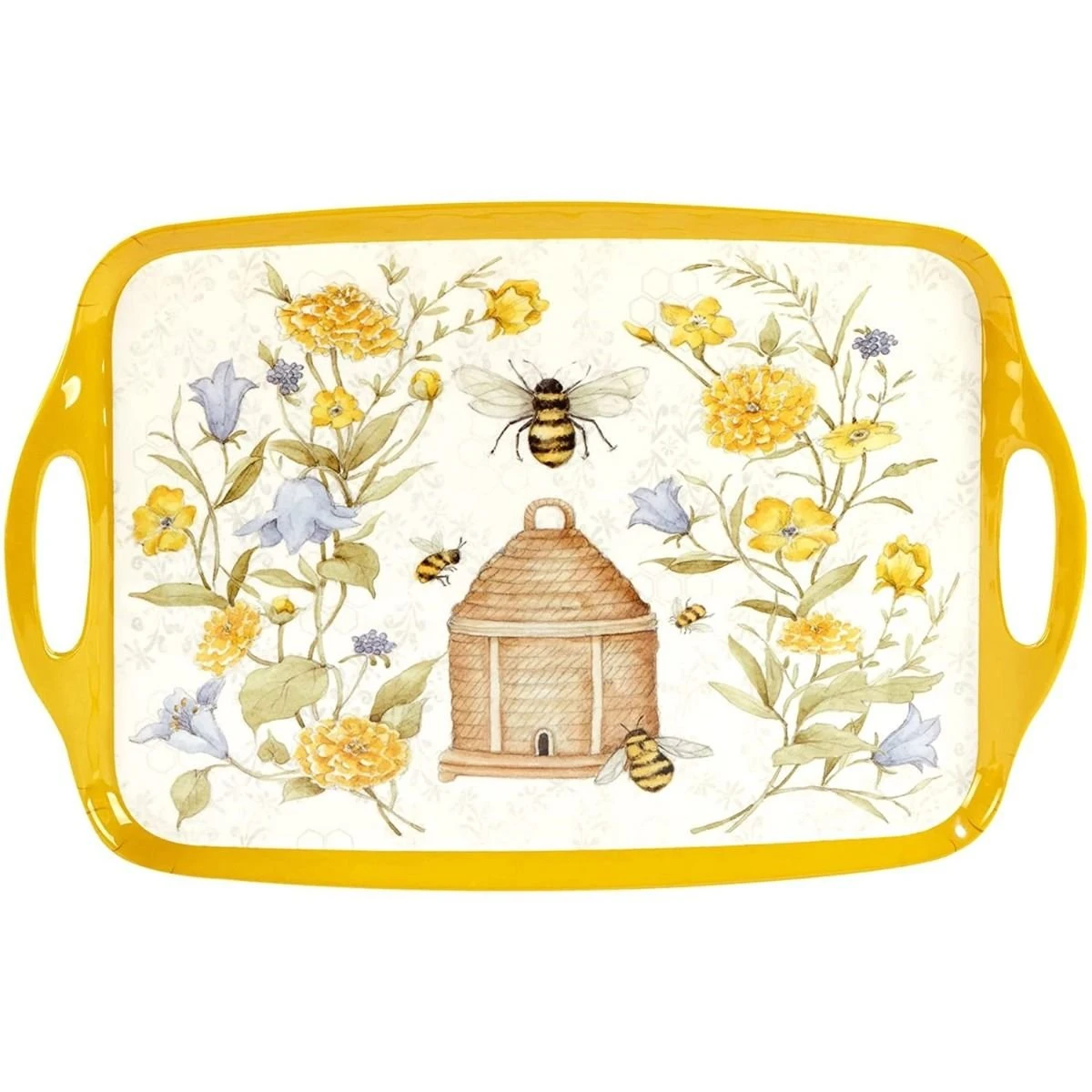 Certified International 19" X 12" Melamine Rectangular Tray With Handles | Bee Sweet