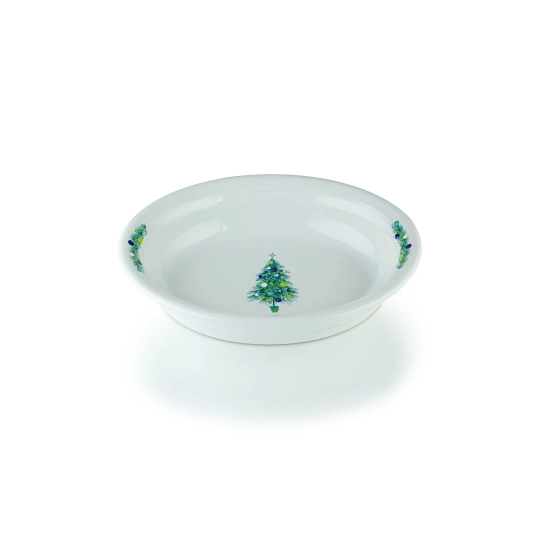 Fiesta® 40oz Oval Vegetable Bowl | Blue Christmas Tree (White) - Image 2