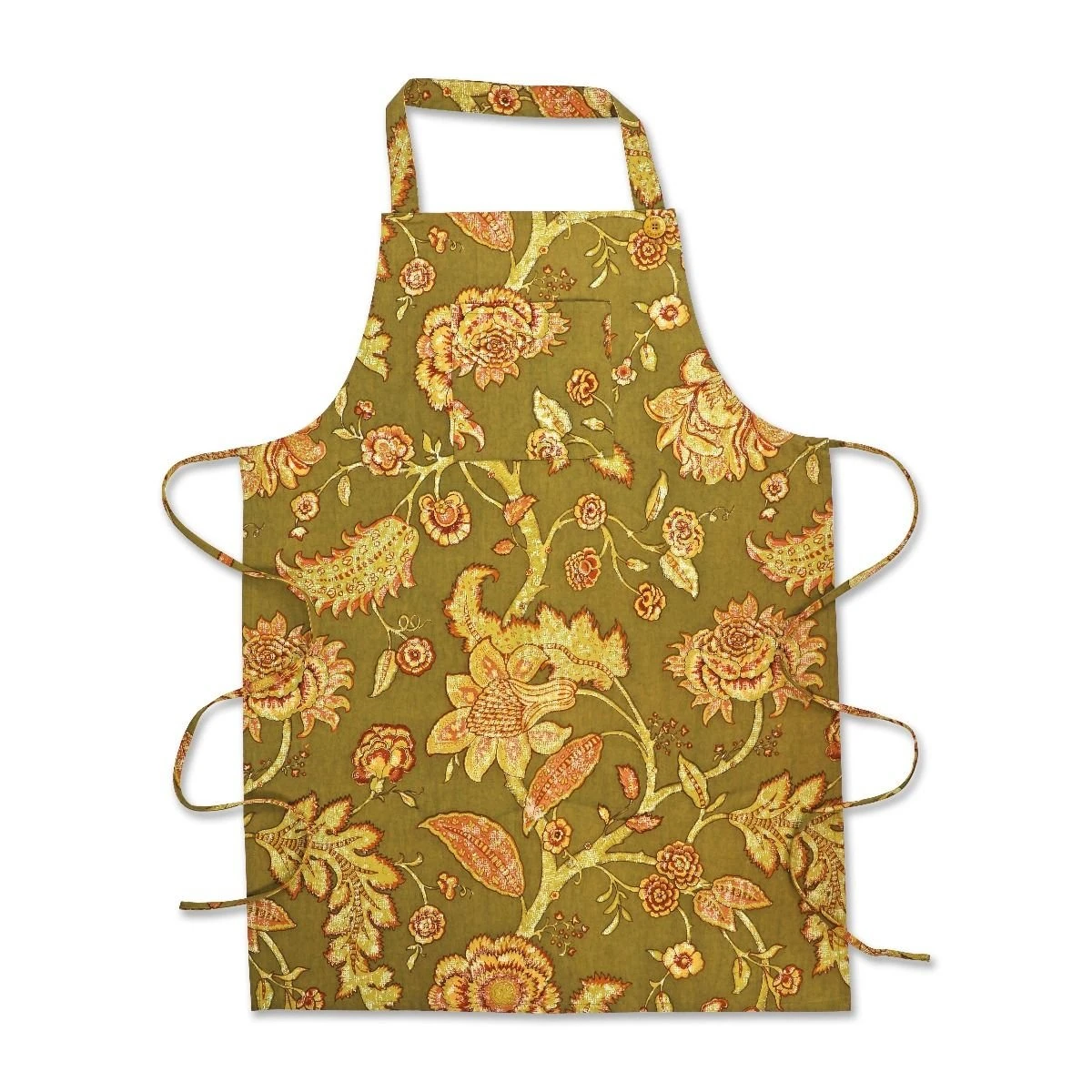 April Cornell Jacobean Garden Chef Apron | Olive