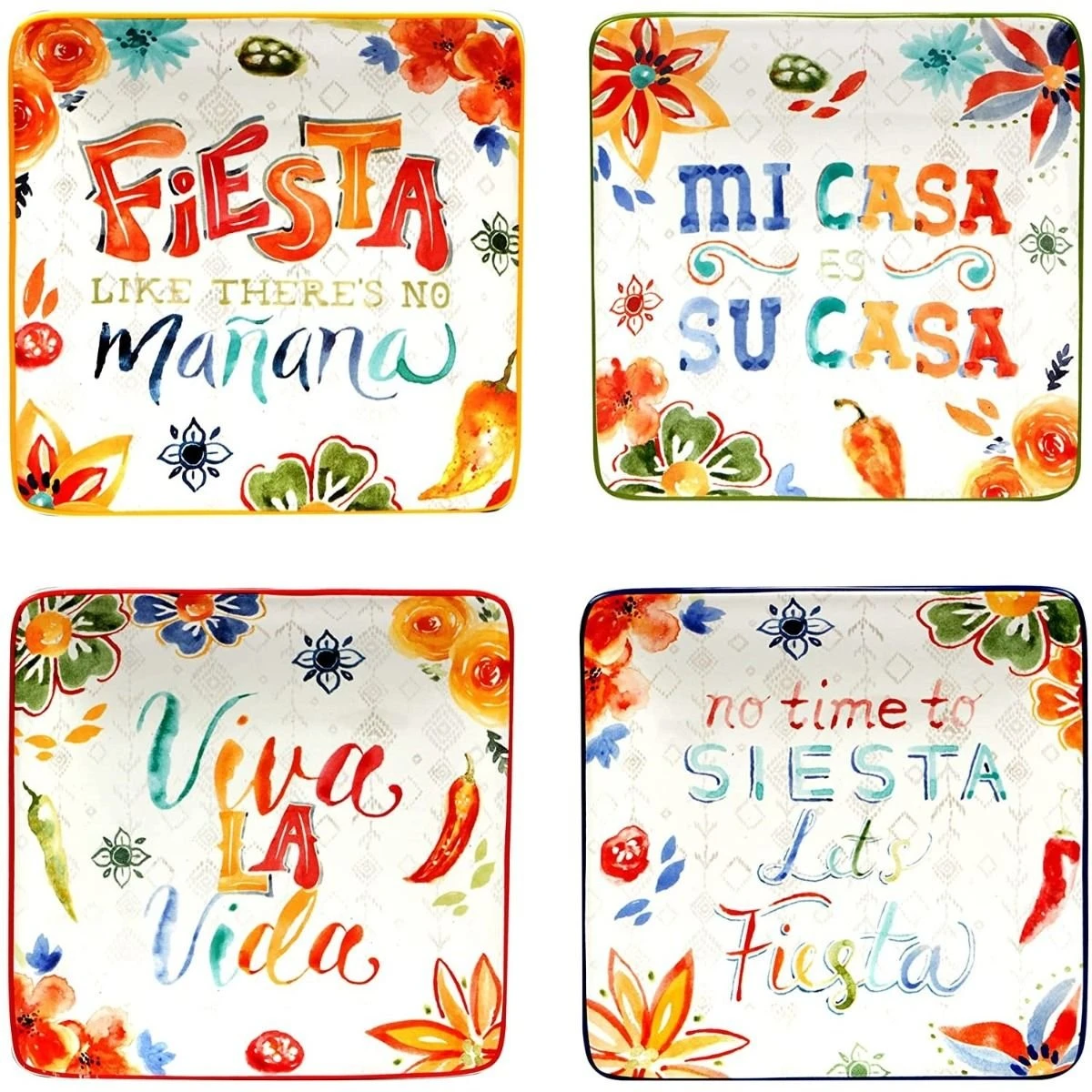 Certified International 6" Canape Plate (Set Of 4) | Sweet & Spicey