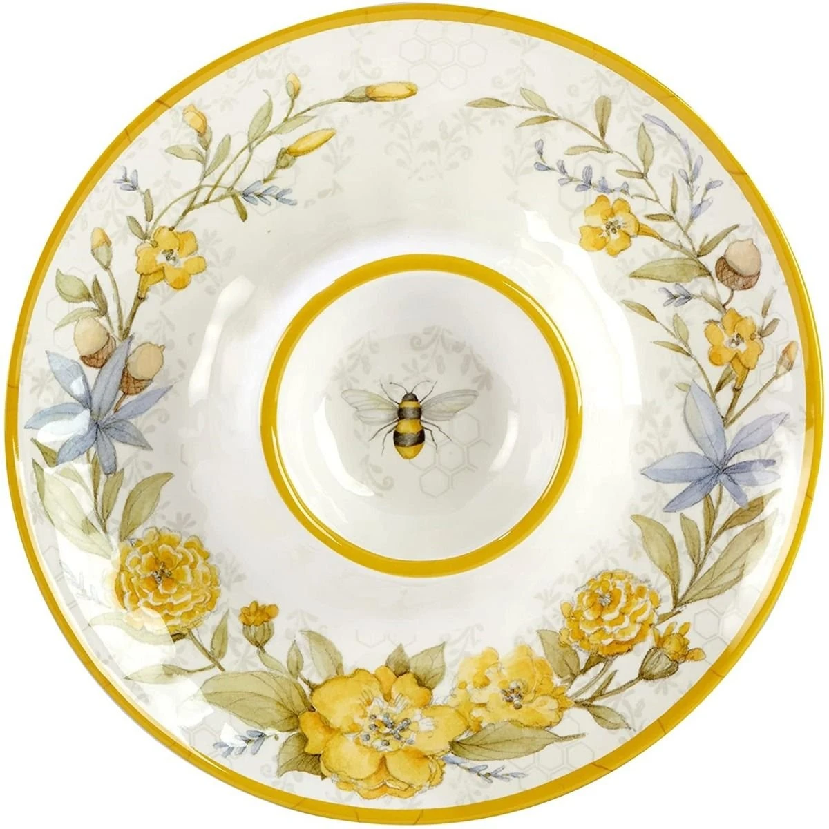 Certified International 14.5" Melamine Chip & Dip | Bee Sweet