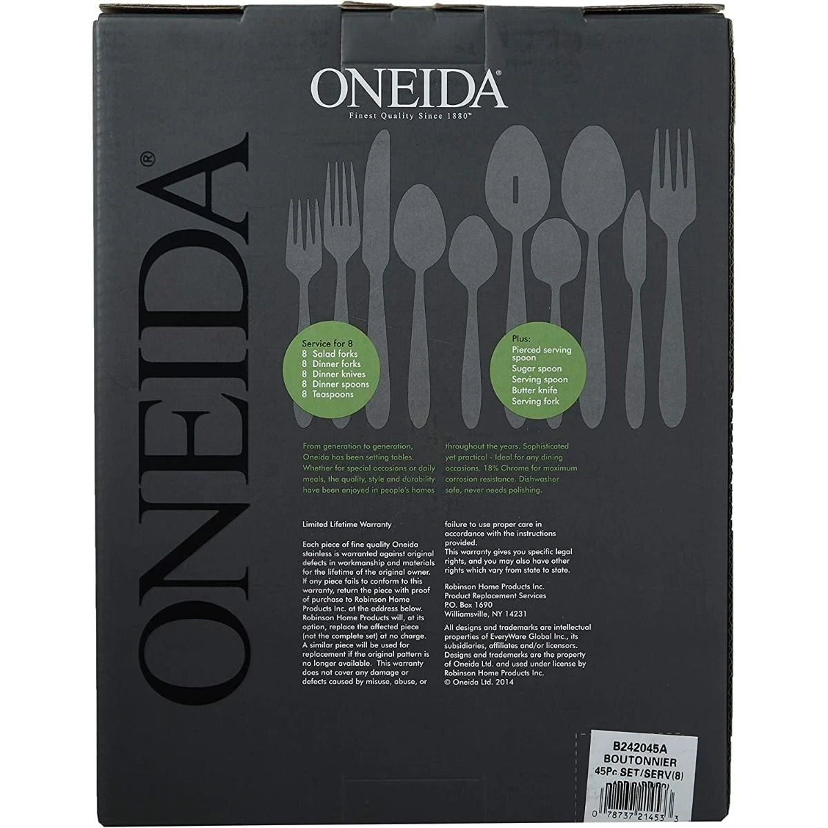 Oneida 18/0 Stainless Steel 45-Piece Flatware Set | Boutonniere - Image 4