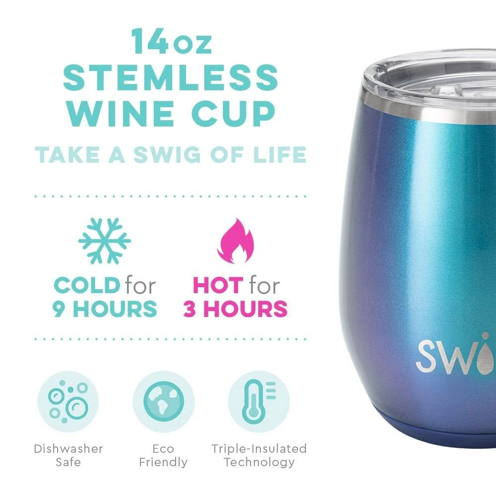 Swig Life™ 14oz Stemless Wine Cup | Shimmer Mermazing - Image 2