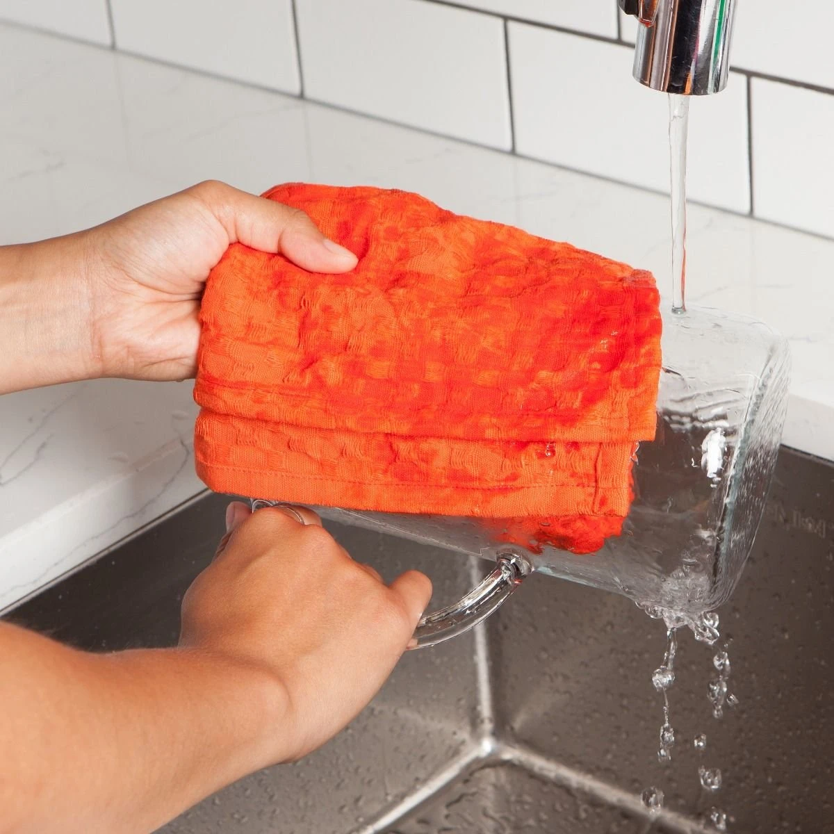 Danica Brands Now Designs By Danica Mercantile Dishcloths In Basket (Set Of 3) | Coral - Image 3