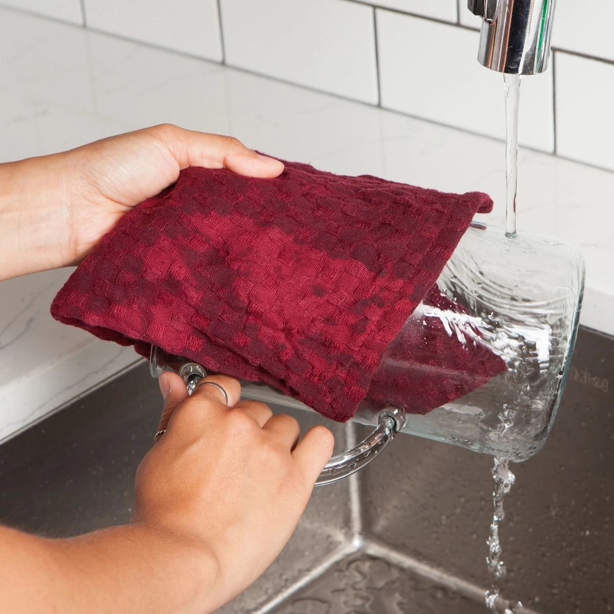Danica Brands Now Designs By Danica Mercantile Dishcloths In Basket (Set Of 3) | Blush - Image 3