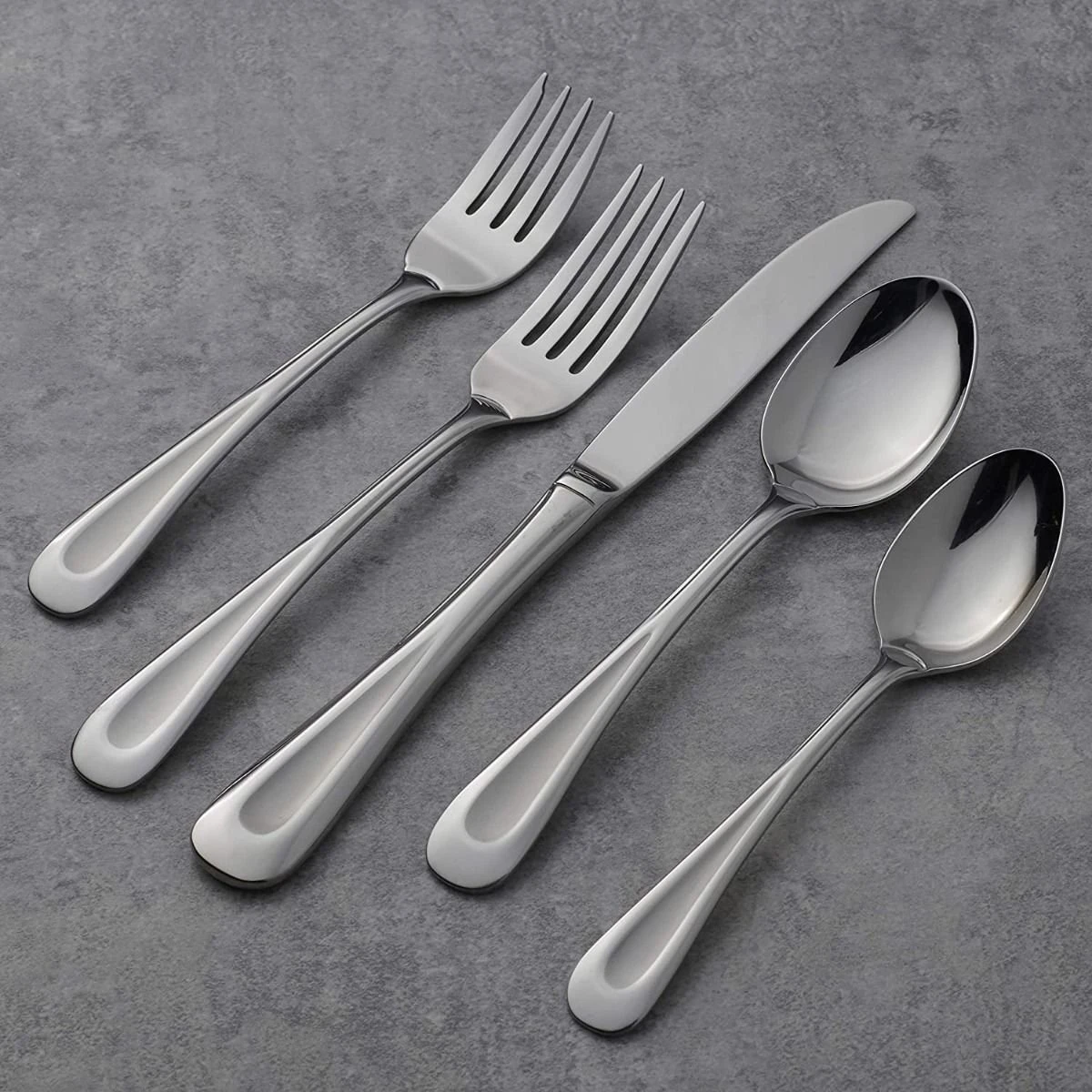 Oneida Brushed Satin Stainless Steel 45-Piece Flatware Set | Sand Dune - Image 3