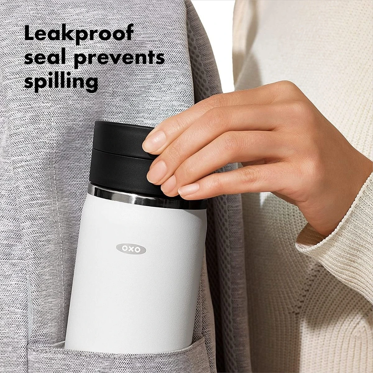 OXO Good Grips 16oz Thermal Mug Water Bottle | Quartz - Image 4