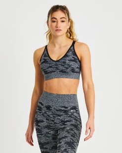 AYBL Evolve Camo Seamless Sports Bra - Black