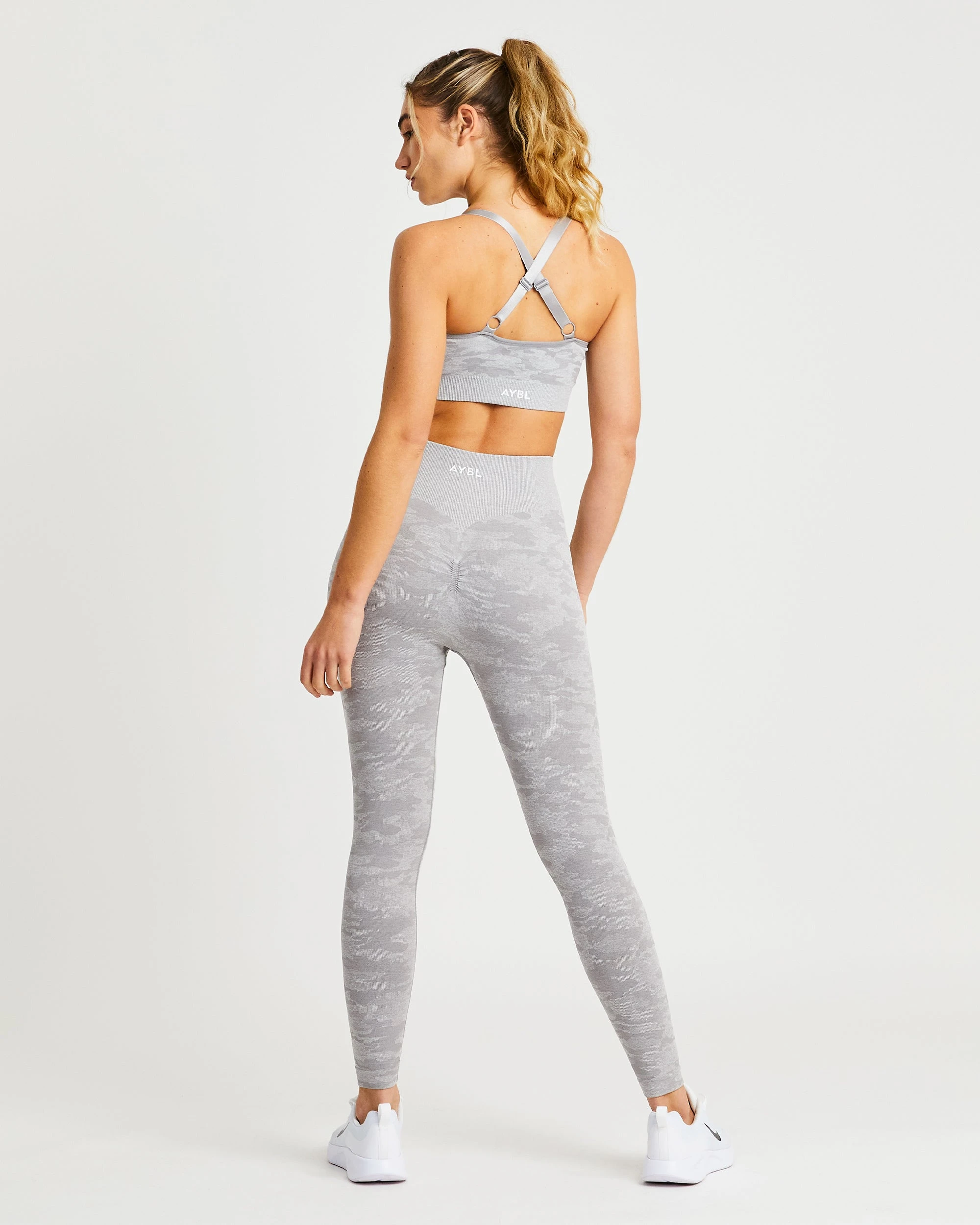 AYBL Evolve Camo Seamless Sports Bra - Grey - Image 4