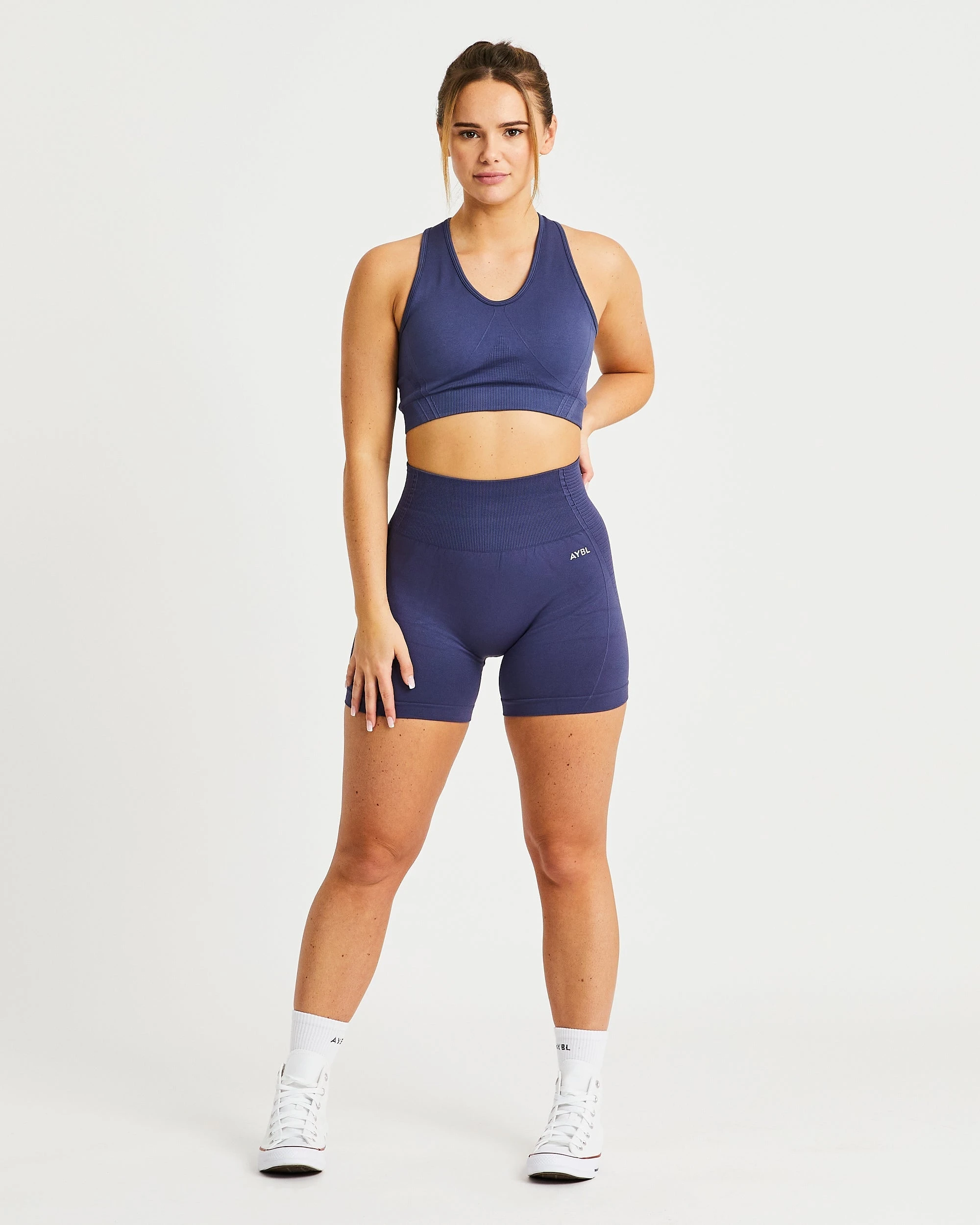 AYBL Balance V2 Seamless Sports Bra - Navy Blue - Image 3