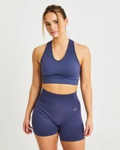 AYBL Balance V2 Seamless Sports Bra - Navy Blue