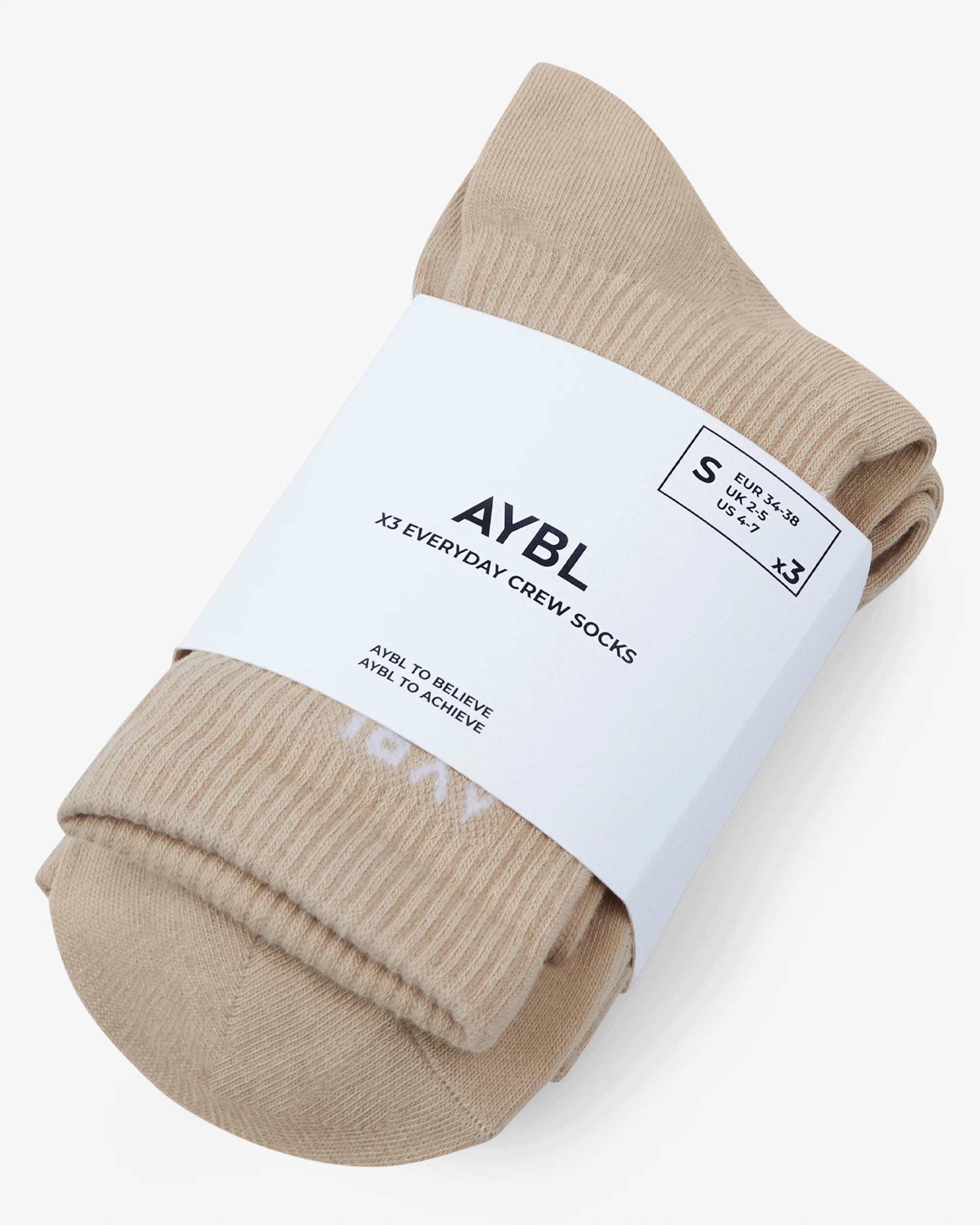 AYBL Everyday Crew Socks (3 Pack) - Nude - Image 6