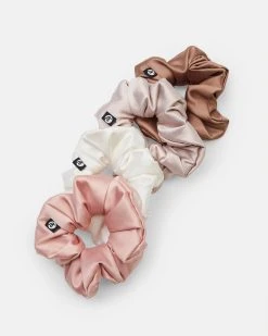 AYBL Scrunchie 4 Pack - White/Champagne/Pink/Mocha