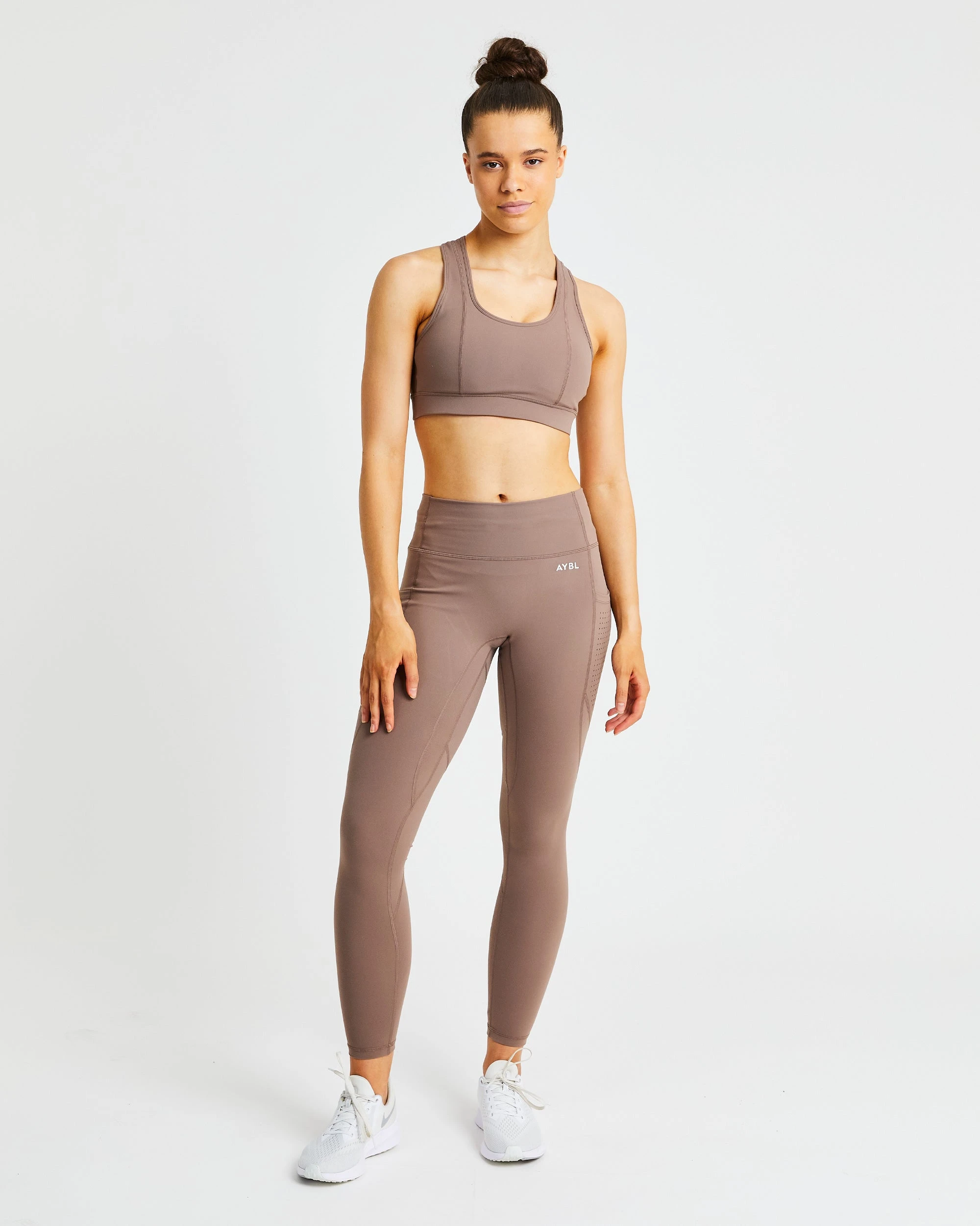 AYBL Pace Sports Bra - Taupe Brown - Image 3
