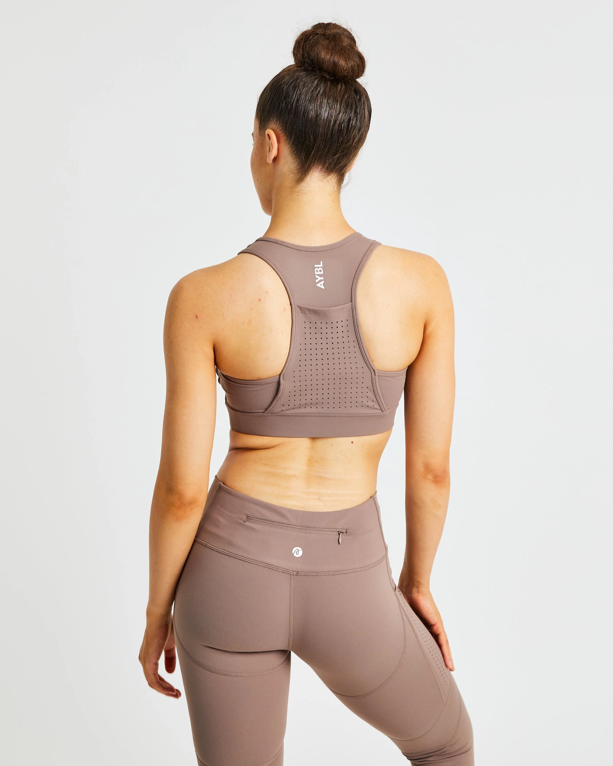 AYBL Pace Sports Bra - Taupe Brown - Image 2