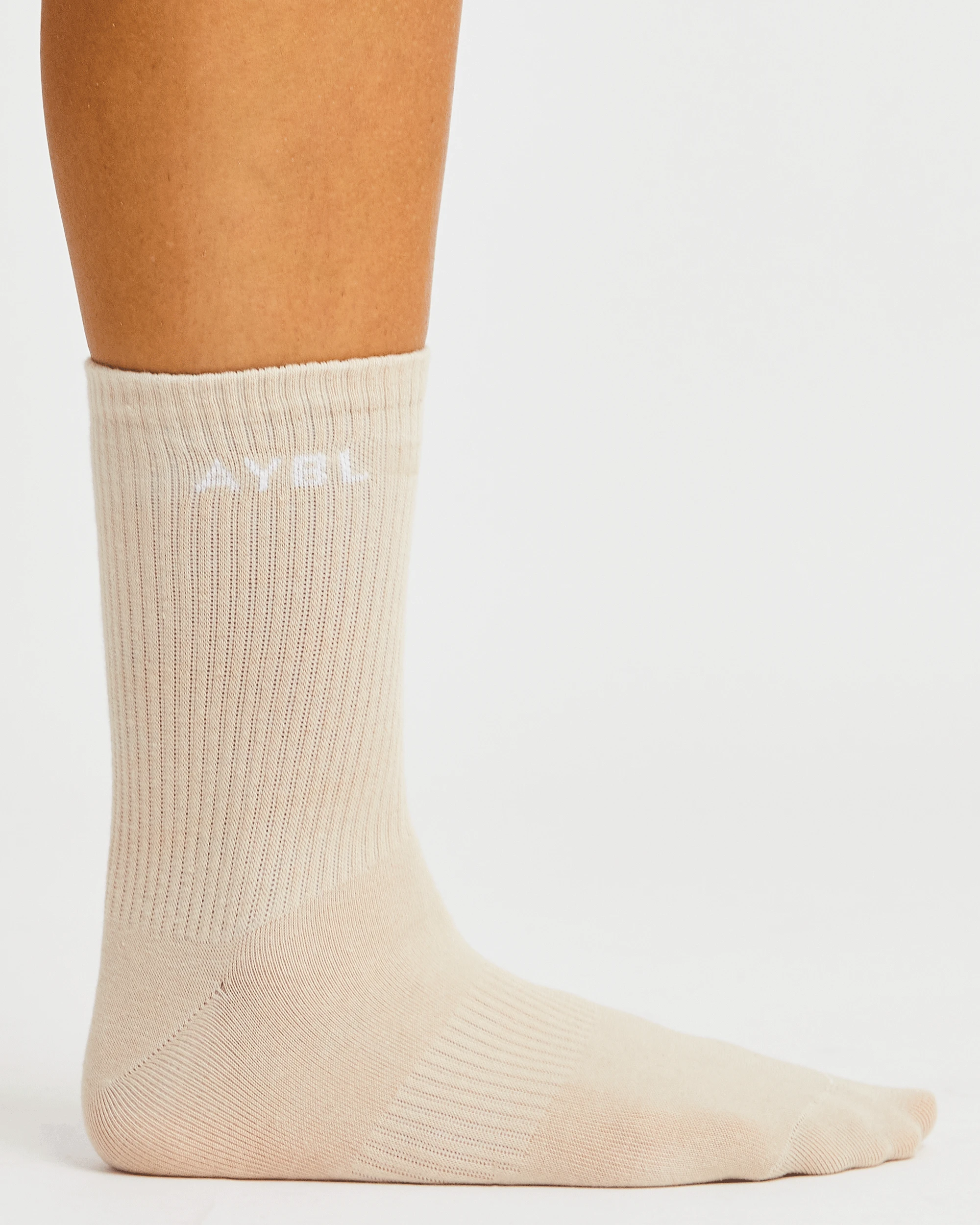 AYBL Everyday Crew Socks (3 Pack) - Nude - Image 2
