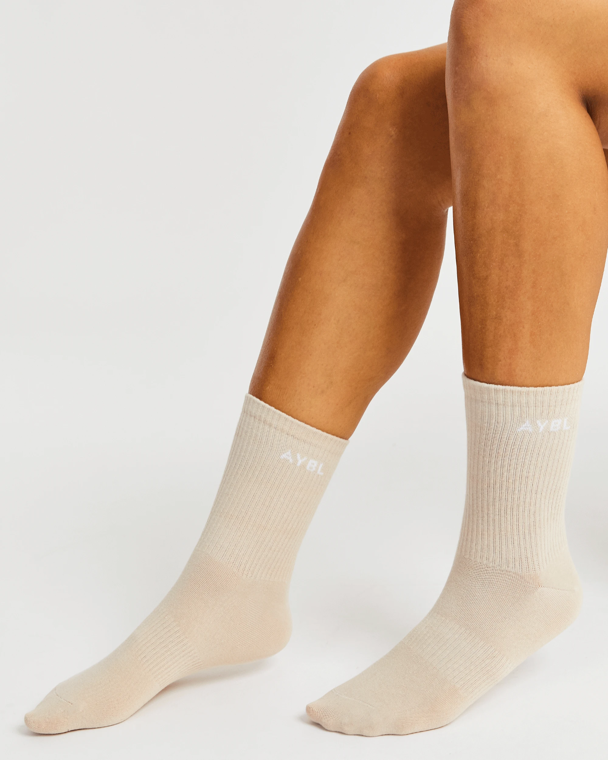 AYBL Everyday Crew Socks (3 Pack) - Nude - Image 5