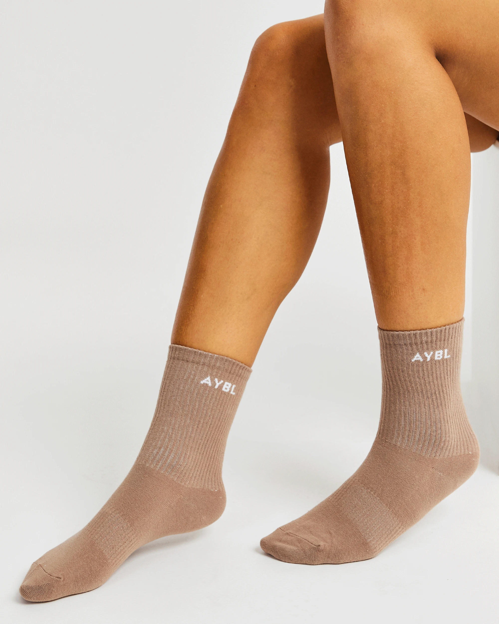 AYBL Everyday Crew Socks (3 Pack) - Mocha