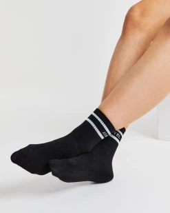 AYBL Everyday Double Stripe Crew Socks (3 Pack) - Black