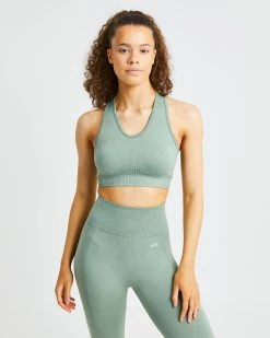 AYBL Balance V2 Seamless Sports Bra - Olive Green