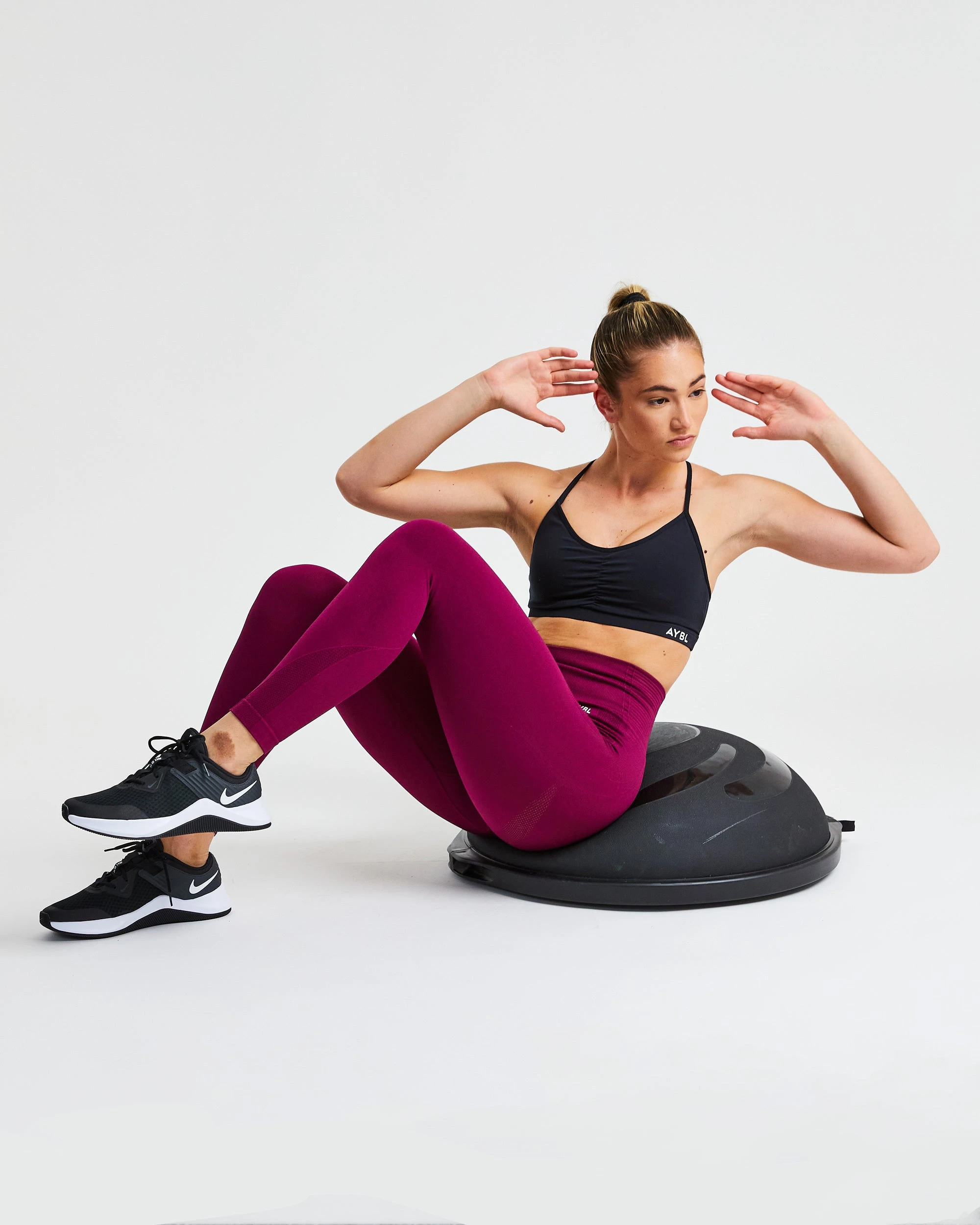 AYBL Essential Ruched Sports Bra - Black - Image 7