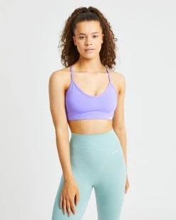 AYBL Essential V Neck Sports Bra - Purple
