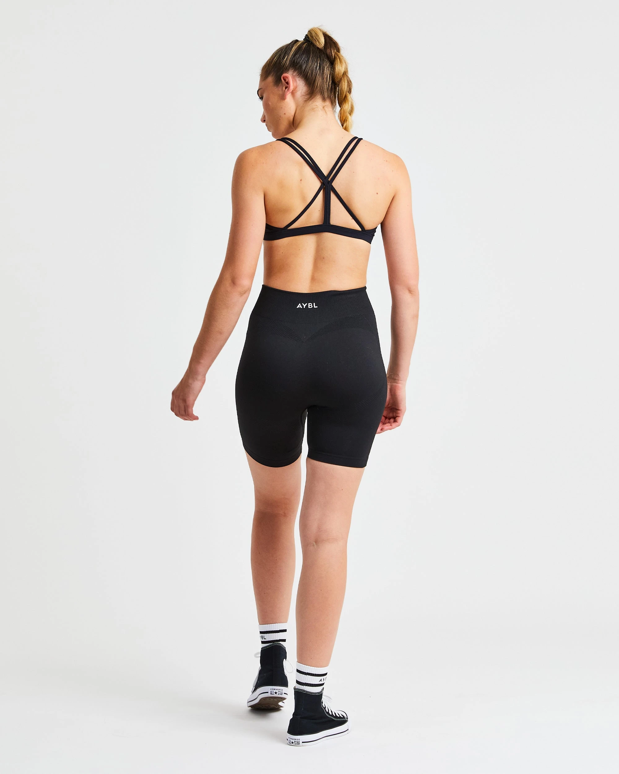 AYBL Essential Strappy Sports Bra - Black - Image 4