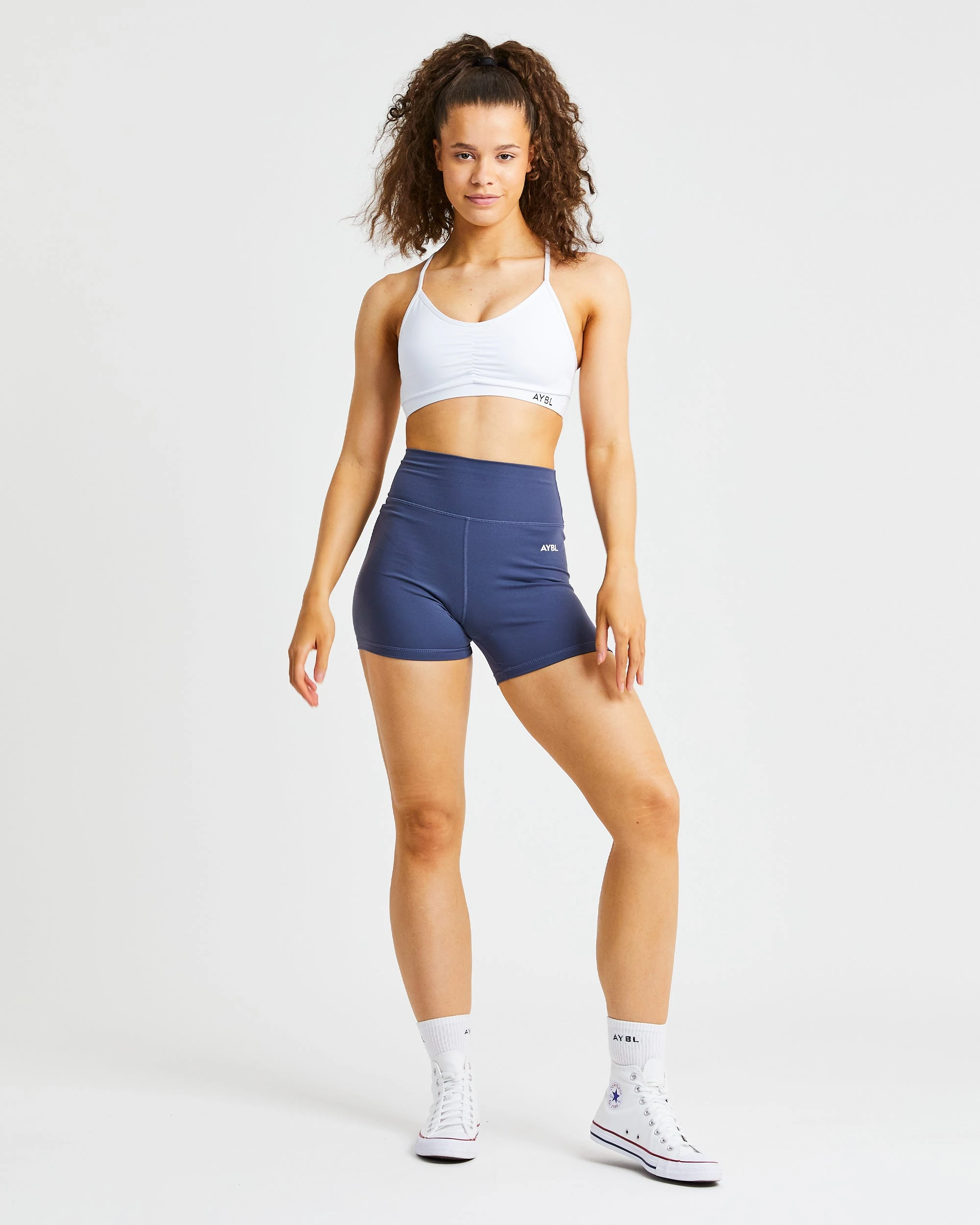 AYBL Essential Ruched Sports Bra - White - Image 3