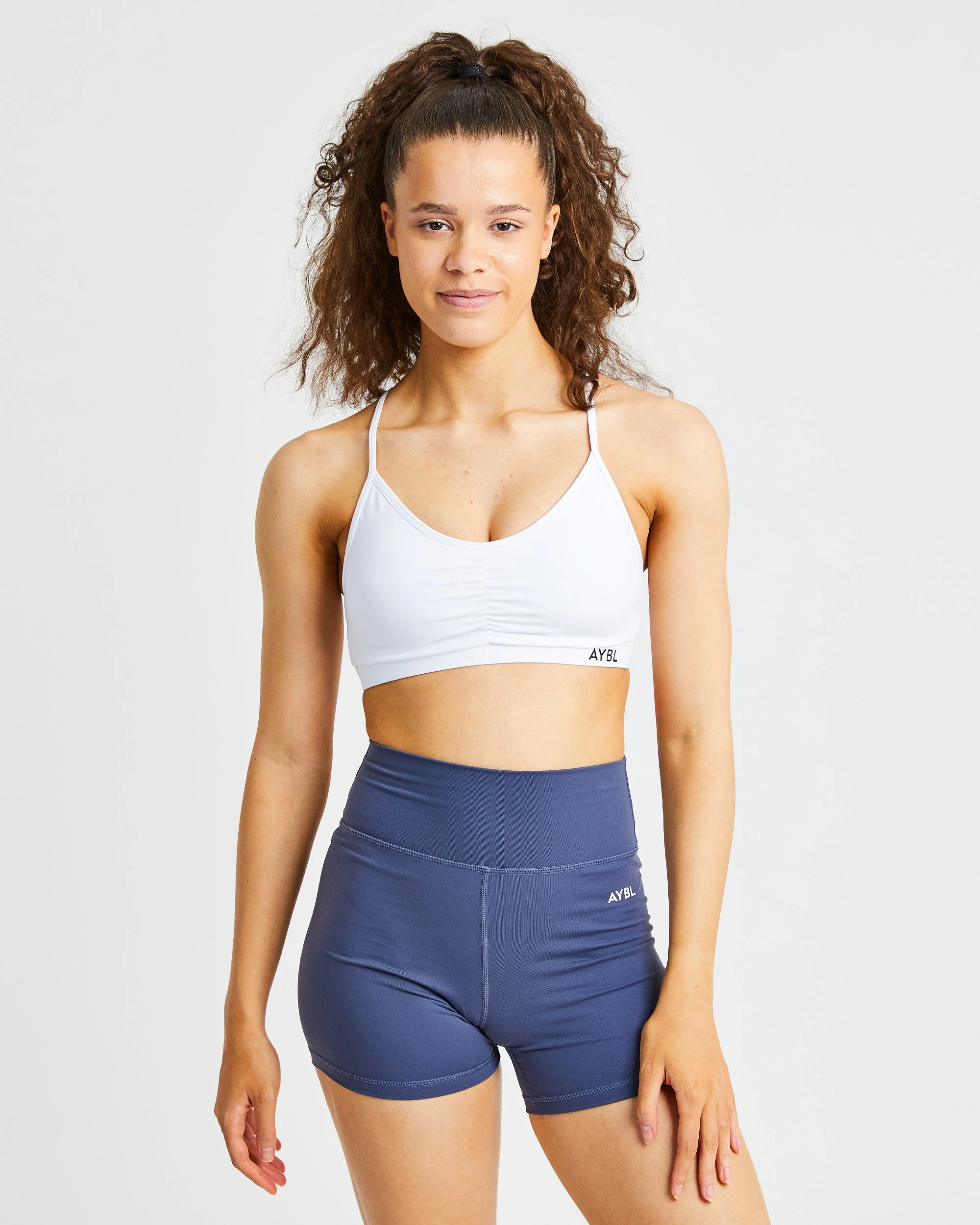 AYBL Essential Ruched Sports Bra - White