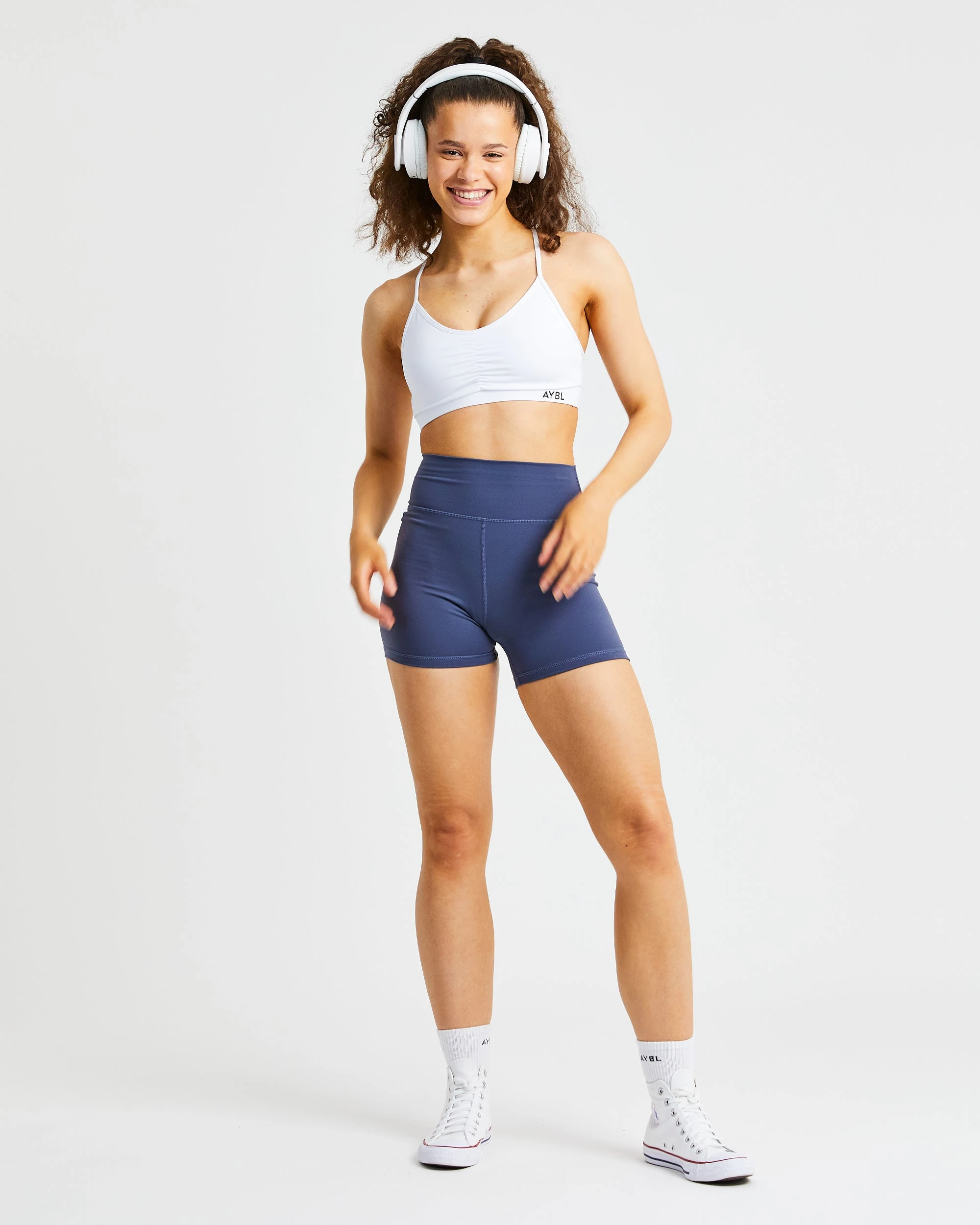 AYBL Essential Ruched Sports Bra - White - Image 7
