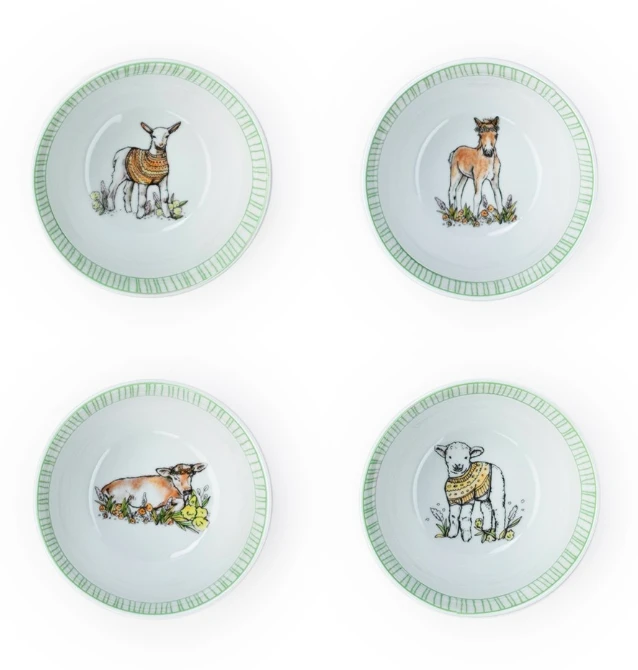 Everything Kitchens Barnyard Baby Animals 4" Bowls (Set Of 4) | Assorted