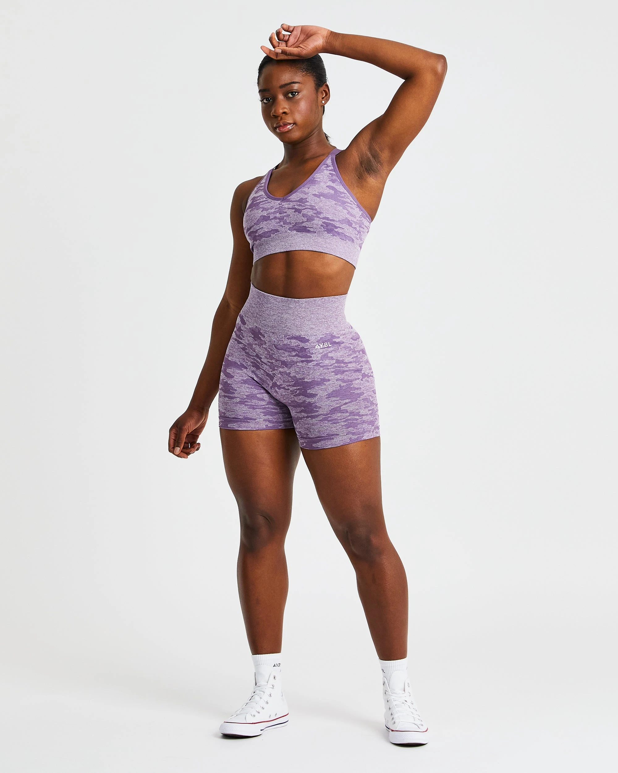 AYBL Evolve Camo Seamless Sports Bra - Plum - Image 3